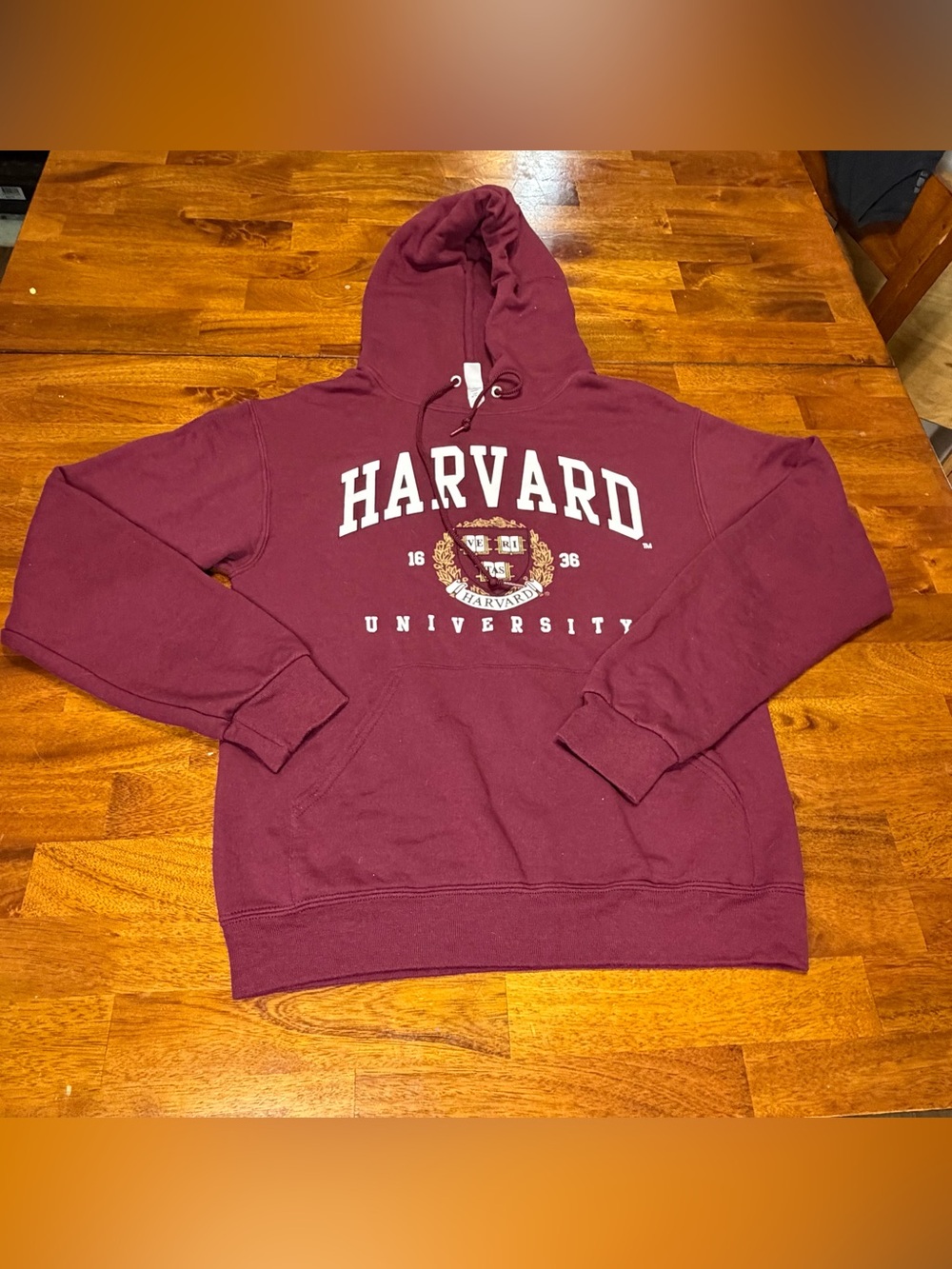 Harvard University Hoodie Adult Small Maroon Jerzees Pullover Sweatshirt Ivy